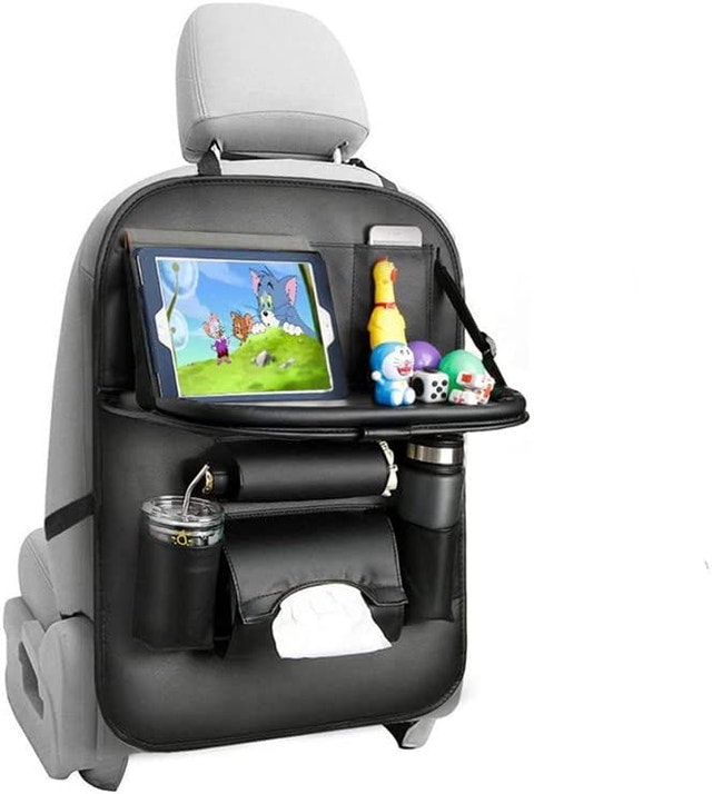 Car Back Seat Organizer with Foldable Tray
