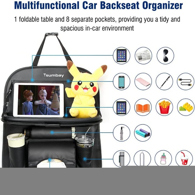 Car Back Seat Organizer with Foldable Tray - photo 2
