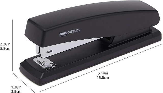 NEW AmazonBasics Black Office Stapler with 1000 Staples
