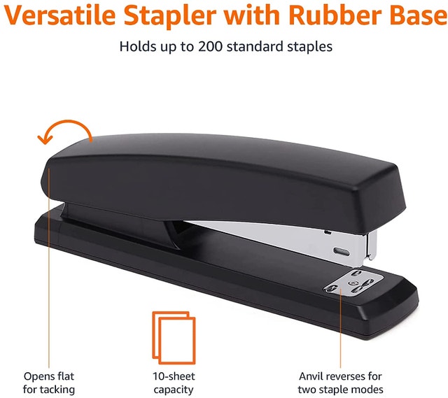 NEW AmazonBasics Black Office Stapler with 1000 Staples - photo 2