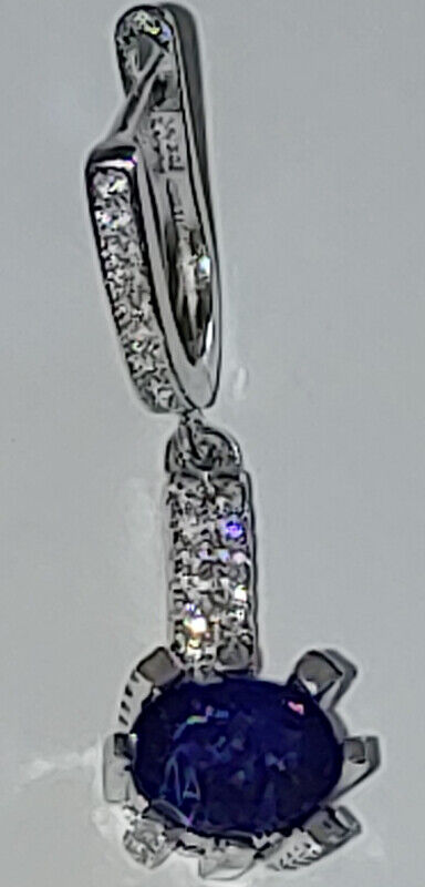 925 Silver Cubic Zirconia, Sapphires, Earrings, Pendant, Ring - photo 4