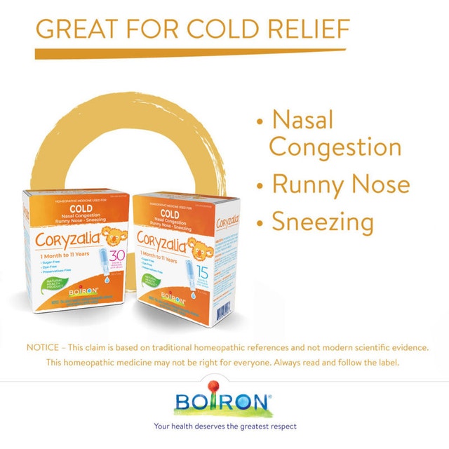 NEW Boiron Coryzalia, 30 Doses, Baby Cold Relief Drops - photo 2