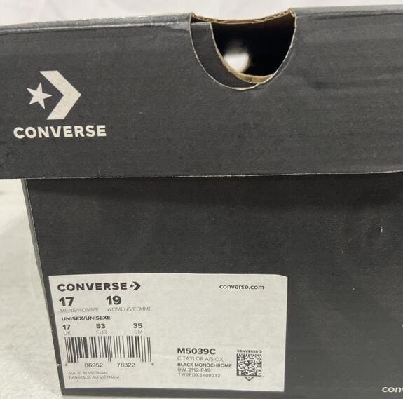 NEW M17/W19 Chuck Taylor All Star Low Top Converse Black Sneaker - photo 3