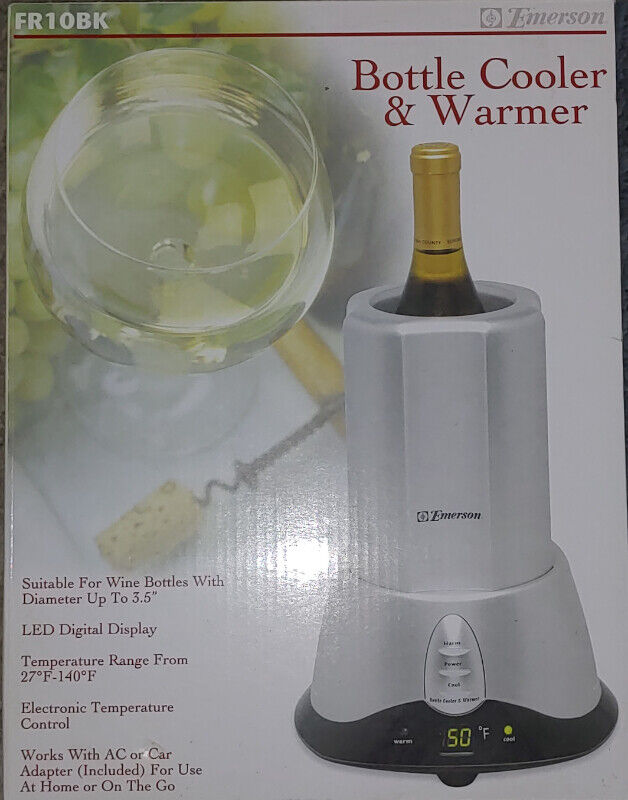 NEW Emerson Single Bottle Wine Chiller & Warmer - Sealed In Box - photo 2
