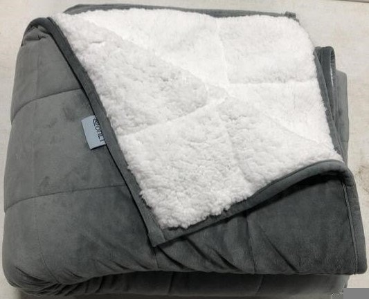 NEW Zonli 60x80" 15lbs Grey Sherpa Fleece Weighted Blanket - photo 5