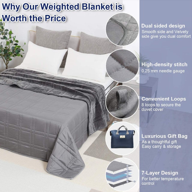 OMYSTYLE Weighted Blanket 25lbs, 60"x80", Reversible