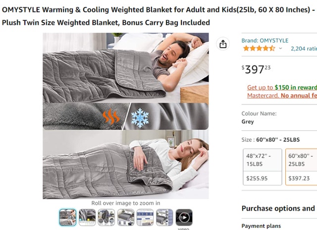 OMYSTYLE Weighted Blanket 25lbs, 60"x80", Reversible - photo 2