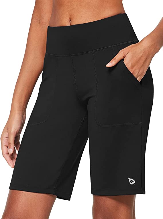 BALEAF Women's Black Athletic Bermuda Shorts - New