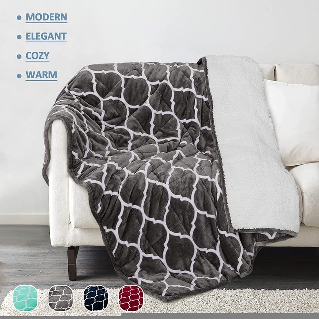 NEW Weighted Blanket Queen 60x80" 20lbs, 2 IN 1 Dual Side Sherpa - photo 4