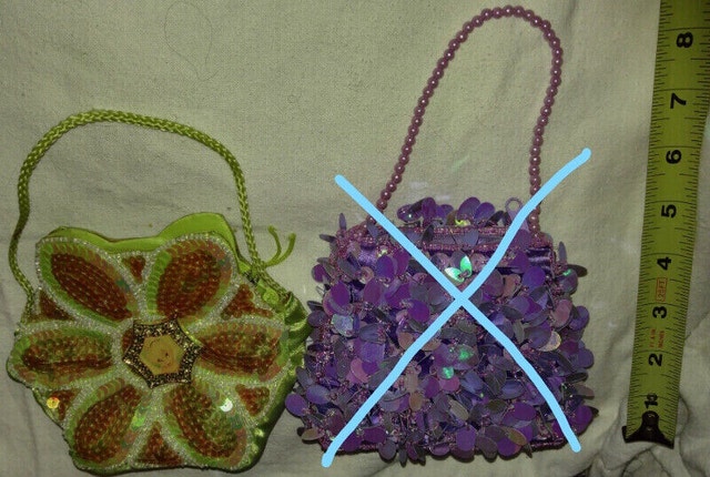 Sequence Purse - Green Flower Tinkerbell