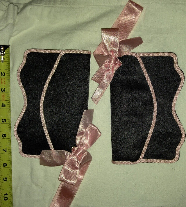 Qty 2 x Evening Black Purse / Bag with Snap with Pink Bow