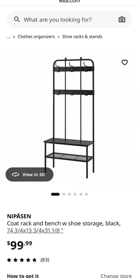 IKEA NIPÅSEN Coat Rack and Bench w shoe storage - photo 2