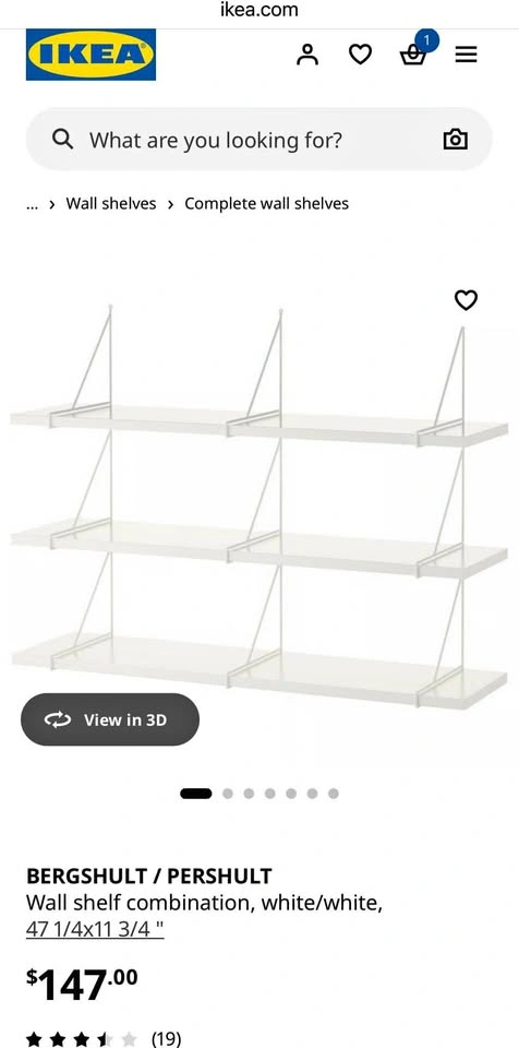 IKEA BERGSHULT / PERSHULT Wall Shelf Combo