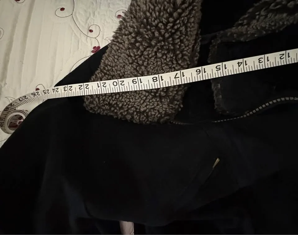 Black Danier Leather mid-length size M coat image indicator(6)