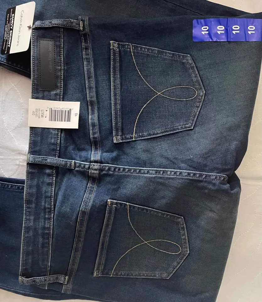 Calvin Klein Blue Jeans, Size 10 Curvy Skinny Stretch image indicator(2)