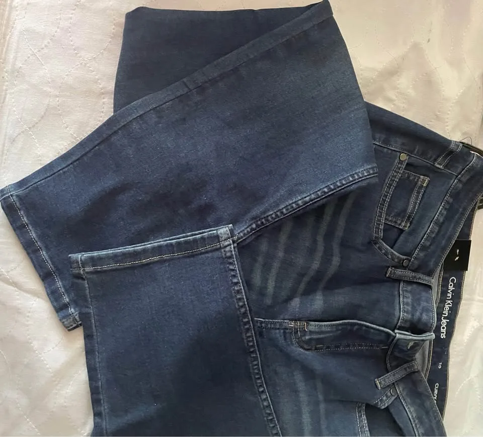 Calvin Klein Blue Jeans, Size 10 Curvy Skinny Stretch image indicator(3)