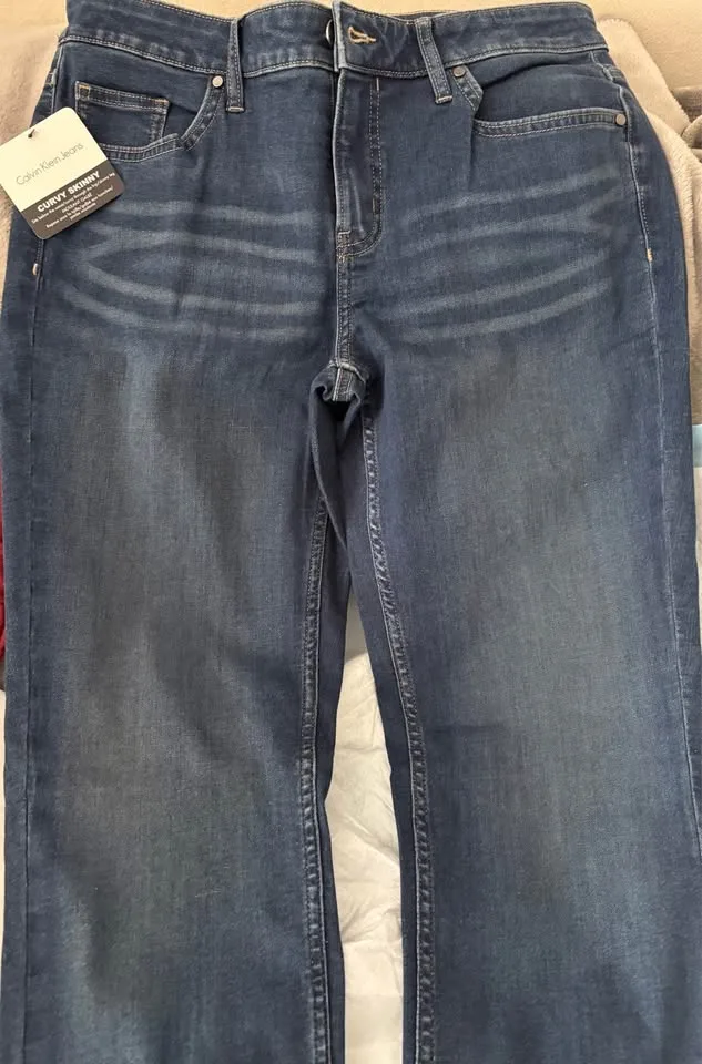 Calvin Klein Blue Jeans, Size 10 Curvy Skinny Stretch image indicator(5)
