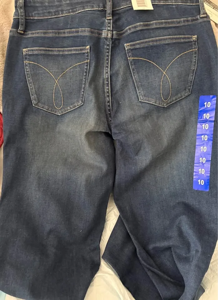 Calvin Klein Blue Jeans, Size 10 Curvy Skinny Stretch image indicator(7)