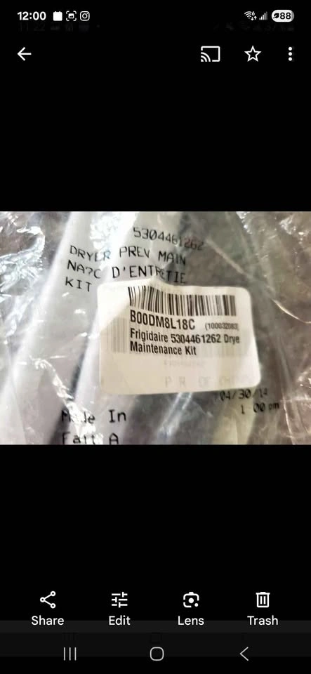 Frigidaire Dryer Maintenance Kit - Brand New - photo 2