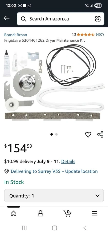 Frigidaire Dryer Maintenance Kit - Brand New - photo 3