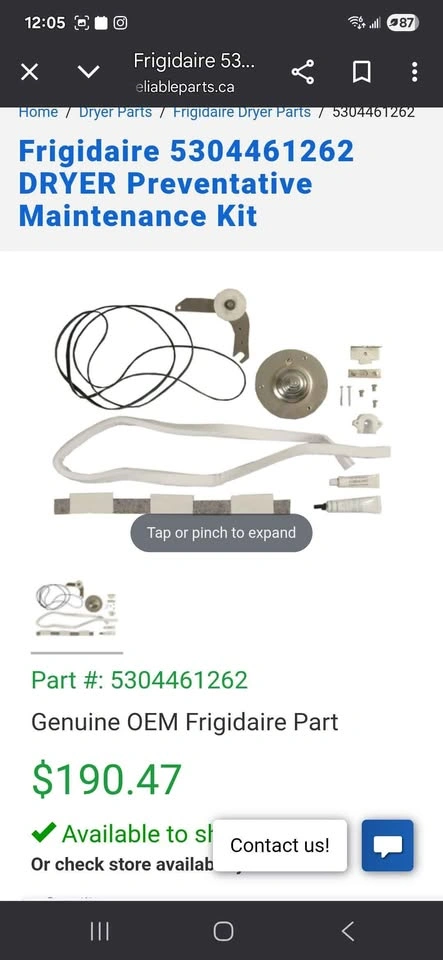 Frigidaire Dryer Maintenance Kit - Brand New - photo 4