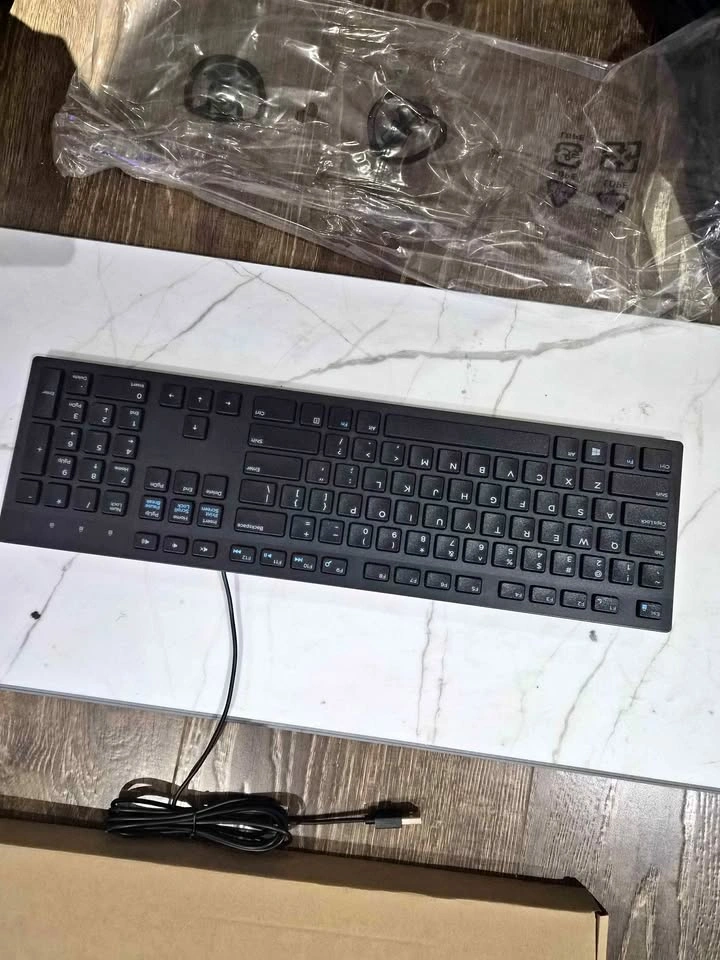 Slim Wired USB Keyboard and Mouse – Full Size, New