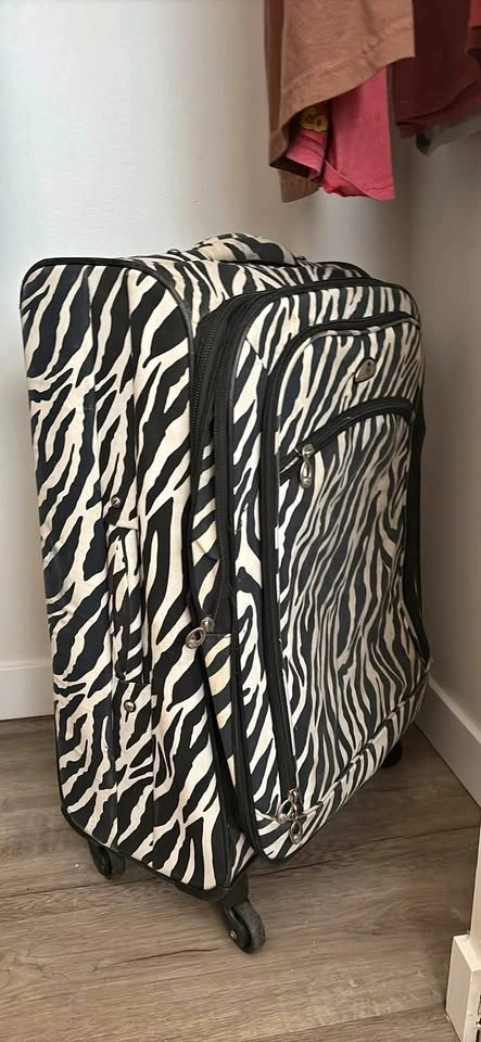 Zebra Print Rolling Suitcase