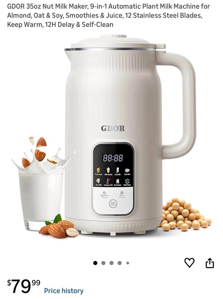35oz Nut Milk Maker - 9-in-1 Automatic Plant Milk Machine
