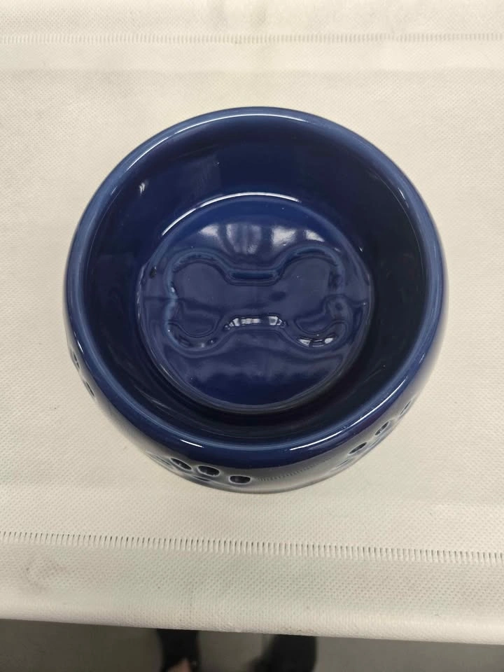 Blue Paw Print Ceramic Pet Bowl 5 inch - photo 3