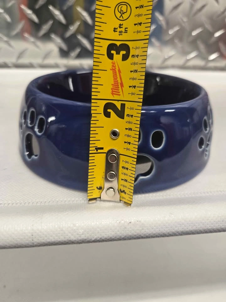Blue Paw Print Ceramic Pet Bowl 5 inch - photo 5
