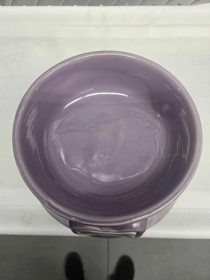 Purple Ceramic Pet Bowl w Bone Design - photo 3