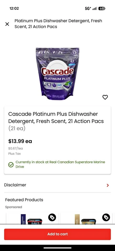 Cascade Platinum Plus ActionPacs Dishwasher Detergent Pods, Fres
