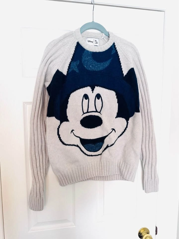 EUC Disney x OVO Sorcerer Mickey Knit Sweater Heather Grey Small - photo 2