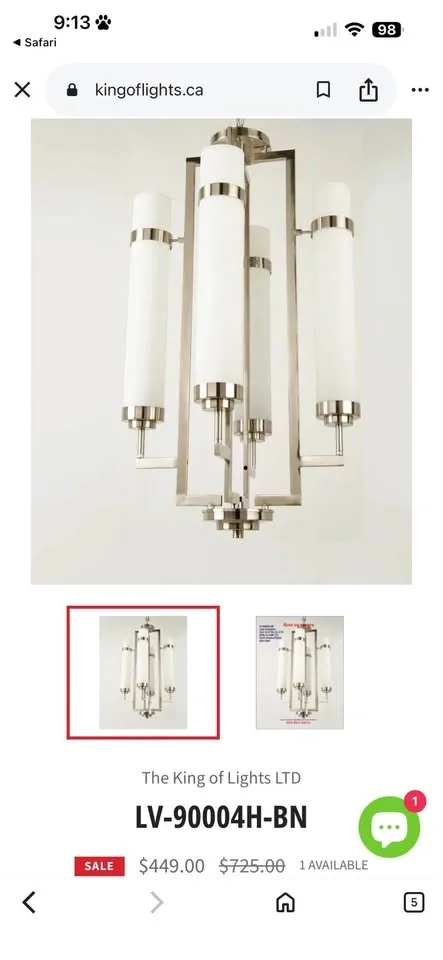 8-Light Chandelier - Brushed Nickel - photo 4