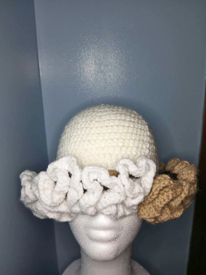 Crochet stylish ruffle hat