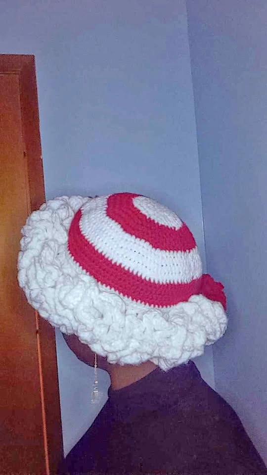 Handmade Christmas Crochet Ruffle Hat