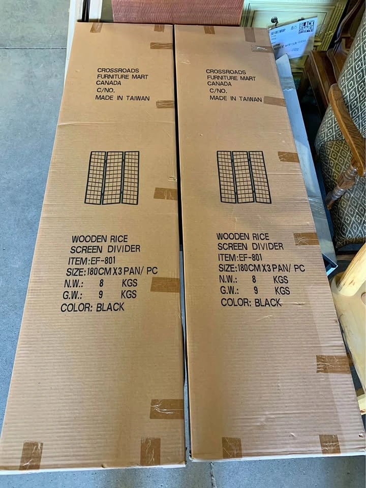 New Still In Box - Black Wooden Room Dividers