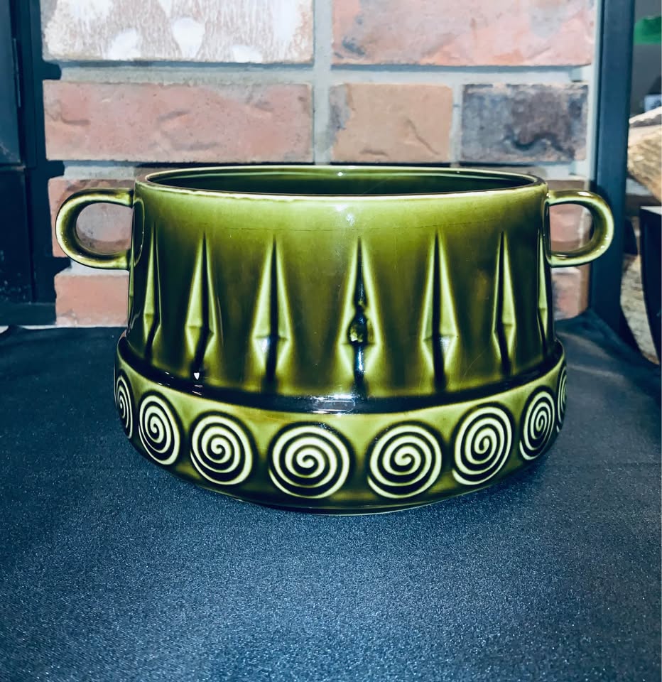 Vintage Green Arrowheads Soup Serving Dish Bowl - photo 2