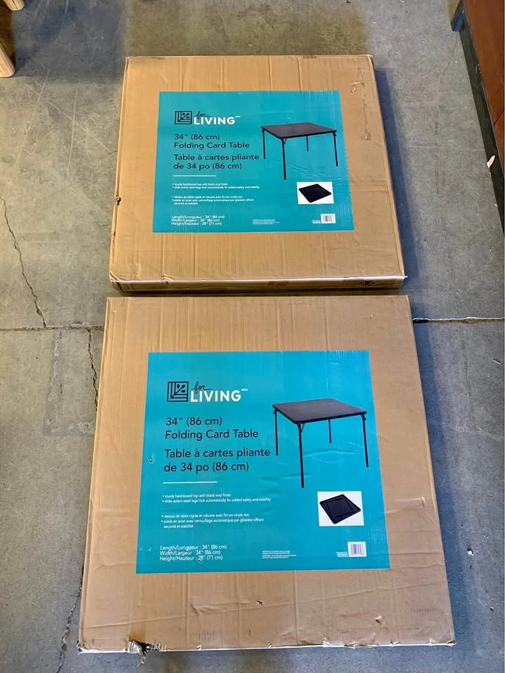 New Still In Box - Black Folding Tables
