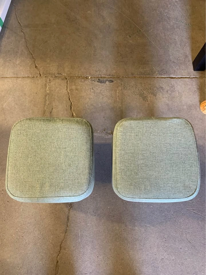 Like New - Pair of Sage Green Ottomans - photo 2