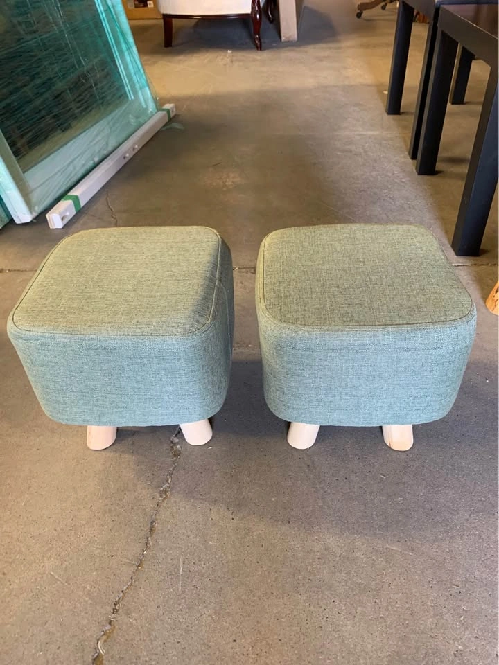Like New - Pair of Sage Green Ottomans - photo 5