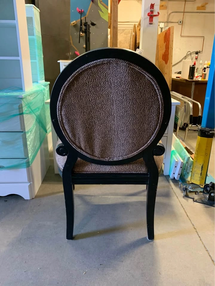 Black Wood Frame Leopard Print Vintage Accent Chair - photo 3