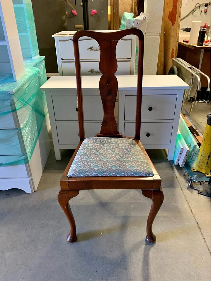 Vintage Wooden Dining or Accent Chair w/ Cabriole Legs