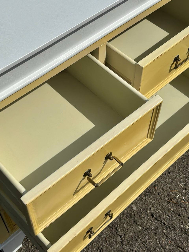 Vintage Yellow & White 3 Drawer Dresser - photo 5