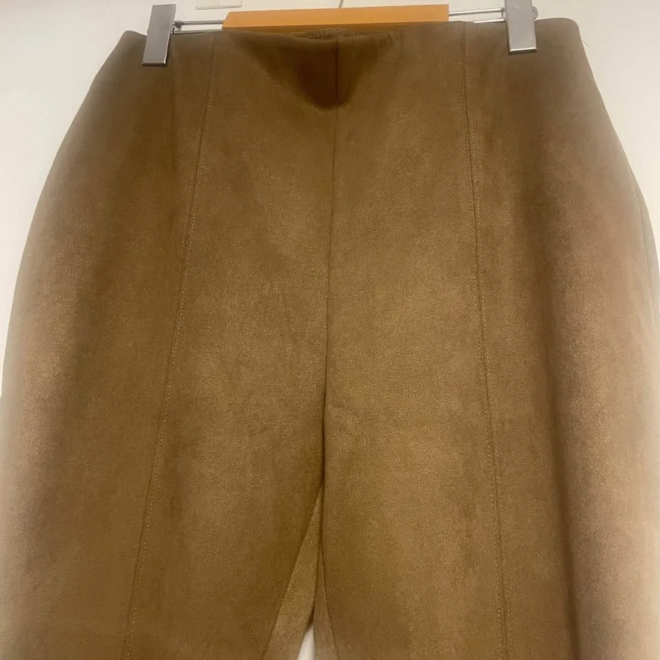 Joe Fresh Brown Faux Suede Legging Pants Size Medium image indicator(3)