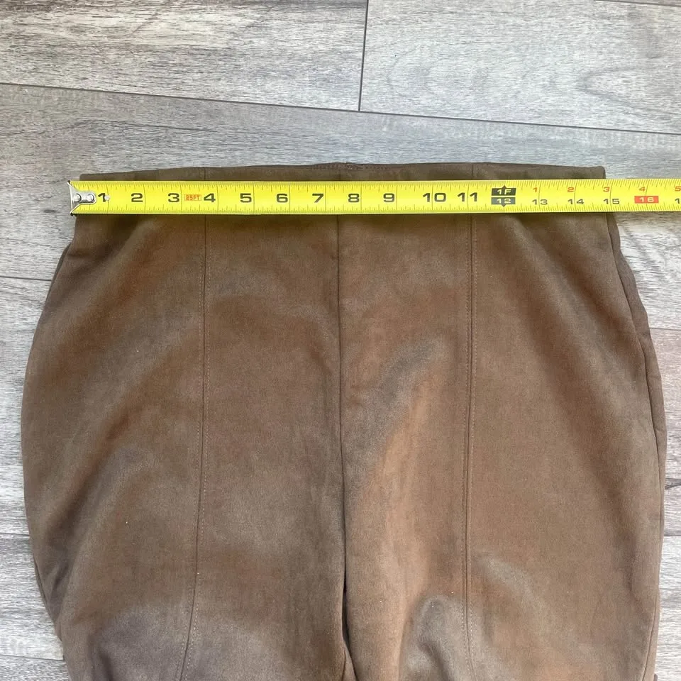 Joe Fresh Brown Faux Suede Legging Pants Size Medium image indicator(7)