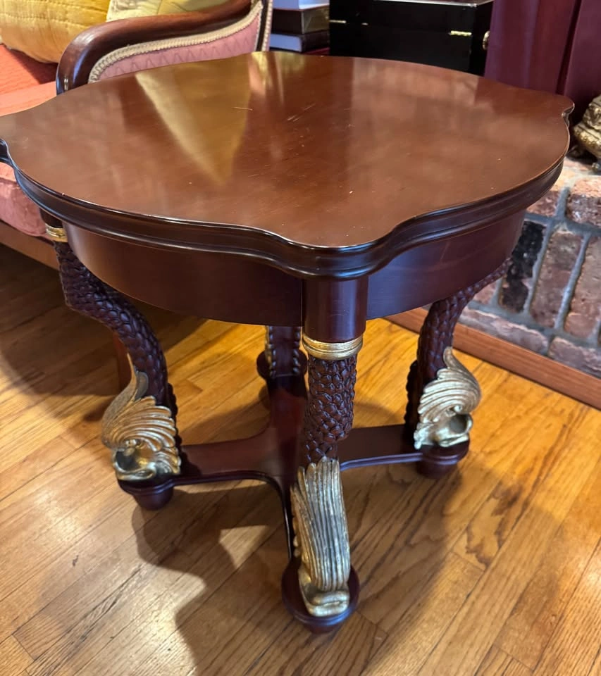Colombo Italian Carved Mahogany Side Tables (Set of 2) - photo 2