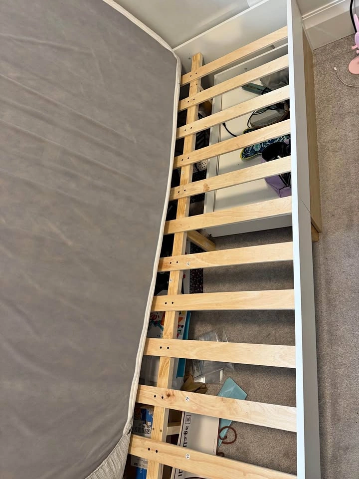 Twin Bed Frame w/ Storage Drawers & Shelves - Mattress Optional