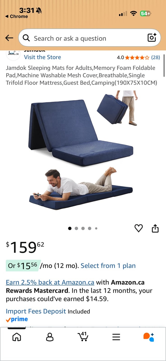 Jamdok TriFold Mattress