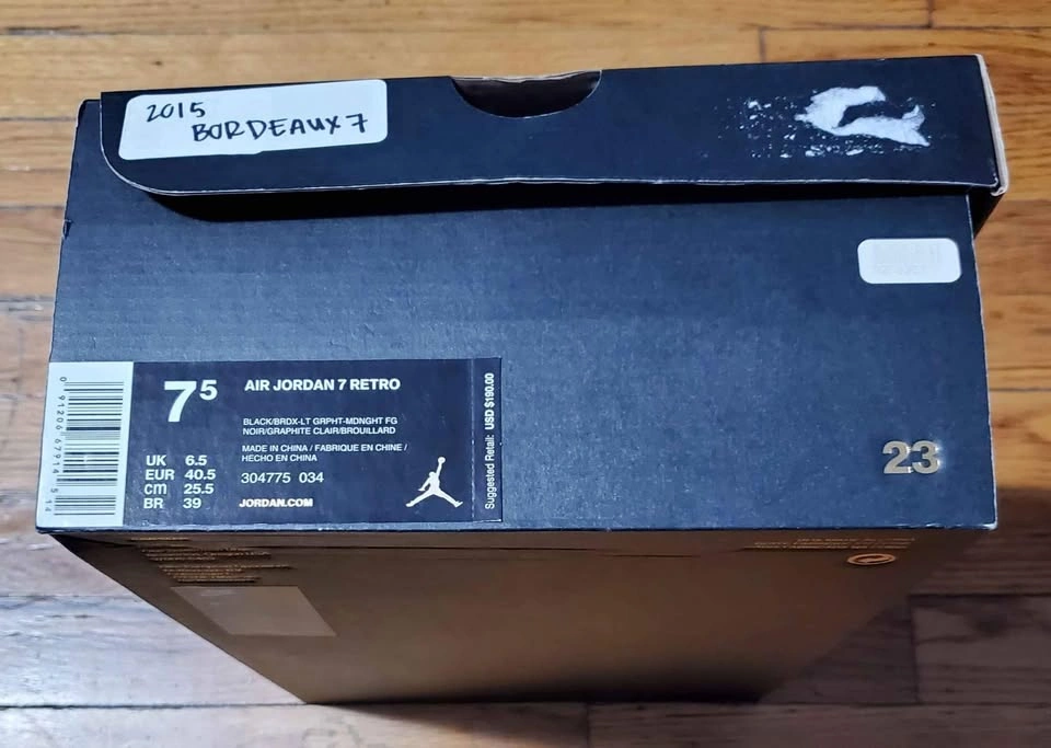 Air Jordan 7 Retro 'Bordeaux' 2015 7.5 Men - photo 5